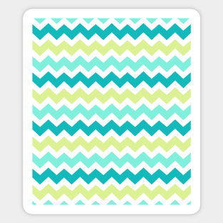 Lime Teal Chevron Pattern Sticker